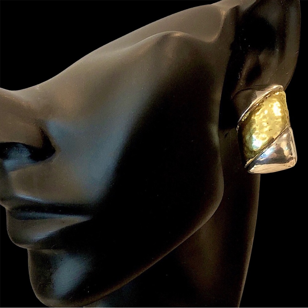 SIMON SEBBAG Sterling Silver Vermeil Clip On Earrings